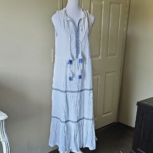 Tommy Bahama White and Blue Maxi Dress